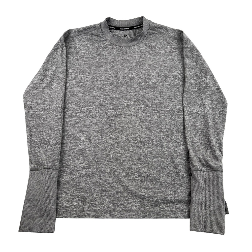 Nike Dri FIT Element Running Top S Grey Women Long Sleeve Thumbhole DB4272 056
